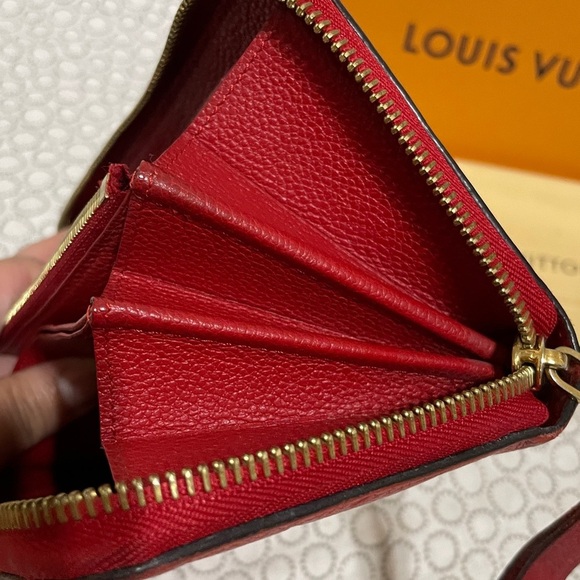 Louis Vuitton Red Emprente Zippy Wallet - Picture 13 of 15